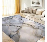 Générique 40 x 60 cm Tapis de Salon - Moderne Classique Luxe Marbre - Lavable et Antidérapant, Gris Et Blanc Tapis Doux pour Chambre d'Ados, Filles et Garçons, Poil Ras, Facile à Nettoyer
