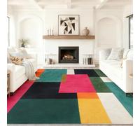 Générique 40 x 60 cm Tapis Entrée Intérieur, Multicolore Antidérapant Tapis Lavable, Pile Courte Tapis Salon Polyvalent Mode Géométrie Blocs De Couleur pour Dessous, Cuisine, Chambre Chien
