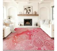 Générique 40 x 60 cm Tapis Entrée Intérieur, Rose Antidérapant Tapis Lavable, Pile Courte Tapis Salon Motif en Spirale Minimaliste Élégant Et Moderne pour Dessous, Cuisine, Chambre Chien