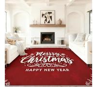 Générique 40 x 60 cm Tapis Entrée Intérieur, Rouge Antidérapant Tapis Lavable, Pile Courte Tapis Salon Élégance Mode Noël Éléments pour Dessous, Cuisine, Chambre Chien