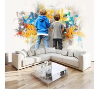 Générique 400 x 280 cm papier peint chambre enfant Crème, Art Urbain Graffiti Murale XXL Poster Tableaux Muraux Tapisserie Photo Trompe l'oeil pour chambre salon cuisine