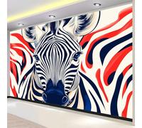 Générique 400 x 280 cm Papier Peint Panoramique Pour Garçons filles, Résumé Animal Zèbre Poster Géant Mural 3D, Décoration Murale Premium Pour Salon, Chambre Adulte, Chambre D'Enfants Beige