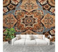 Générique 400x280 cm Seamless Join Easy Install Papier Peint Photo Style Ethnique ThèMe BohèMe Durable Waterproof Removable Mural 200x140 Cm Brun Papier Peint Anti-Stain Fresque Murale Grande