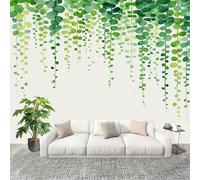 Générique 400x280 cm Seamless Join Easy Install Papier Peint Photo Vignes de plante minimaliste Durable Waterproof Removable Mural 200x140 Cm Blanc Papier Peint Anti-Stain Fresque Murale Grande