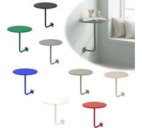 Générique 40cm Petite Table Murale Ronde en Fer Forgé Table D'appoint Flottant L-Type Table Basse Moderne pour Café Cocktails Magasins De Boissons Et De Thé Au Lait(Bleu)