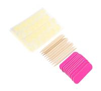 Générique 40pièces Kit Manucure avec Stickers Faux Ongles Limes Bois Double Face et Bâtonnets pour Nail Art à Domicile ou Salon Accessoires Pratiques pour Pose et Retrait Rapides
