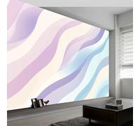 Générique 450 x 280 cmPapier Peint imprimée 3D Motif Simple Ondulé Et Rayé Tapisserie murale Panoramique Intissé Moderne, Décoration Murale, Écologique, Pour Salon Chambre, Violet