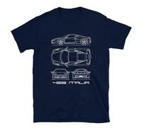 Générique 458 Italia GT2 F142 Blueprint T Shirt Iconic Performance Blueprint Artwork Wear