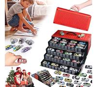 Générique 48 Mini Pull-Back Cars with Built-in Garage Set - Alloy Racing Car Friction Powered Toys,Multiple Simulation Scenes Metal Alloy Racing Car Toys for Kids Party Favors (Red)