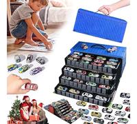 Générique 48 Mini Pull-Back Cars with Built-in Garage Set - Alloy Racing Car Friction Powered Toys,Multiple Simulation Scenes Metal Alloy Racing Car Toys for Kids Party Favors (Blue)