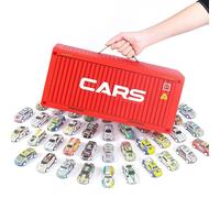 Générique 48 Mini Pull-Back Cars with Built-in Garage Set, Metal Alloy Racing Car Toys, Die-Cast Vehicles Friction Powered Design, Collectors for Boys and Girls, Cars Party Favors (48Pcs Red)