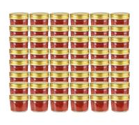 Générique 48 pcs Pots à Confiture avec Couvercle doré Verre 110 ML,Maison & Jardin,Arts de la Table & Arts culinaires,Stockage des Aliments,Pots à Miel,Or,7.27 KG,50796
