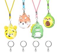 Générique 4pcs Enfants Cartoon Collier Case pour Apple AirTag, Étui en Silicone Confortable et Ajustable Caché, Collier AirTag Adapté aux Enfants pour Traceur GPS Apple AirTag Style D