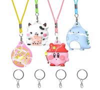 Générique 4pcs Enfants Cartoon Collier Case pour Apple AirTag, Étui en Silicone Confortable et Ajustable Caché, Collier AirTag Adapté aux Enfants pour Traceur GPS Apple AirTag Style B