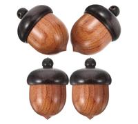 Générique 4pcs Pendentifs Gland en Bois pour Création de Bijoux, Décoration Diy, Accessoires Breloques pour Bracelet et Collier, Style Simple et Créatif
