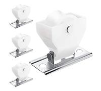 Générique 4pcs Poulies en Plastique Argenté pour Cordon de Stores Romains à Tension, Installation Facile et Glissement Fluide, Accessoires pour Rideaux de Maison et Hôtels