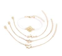 Générique 4pcs / Set Fleur Creuse Renard aéronef Charme Perle bracele