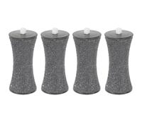 Générique 4pcs Têtes de Rechange pour Lime à Pieds Électrique Noir en Abs et Carbure de Silicium, Accessoires de Pédicure Réutilisables pour Enlever Peau Morte Épaisse