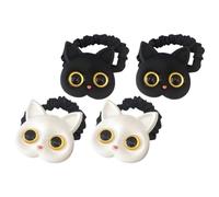 Générique 4pièces Accessoires Cheveux Fille Élastiques avec Décor Chat Attaches Queue de Cheval pour Cheveux Épais Élastiques pour Femmes et Adolescentes