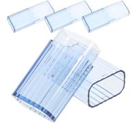 Générique 4pièces Boîtes de Rangement Transparentes Portables pour Cotons-tiges Coton Cure-dents Petites Affaires avec Couvercle Matériau Organiseur de Bureau et Salle de Bains Couleur