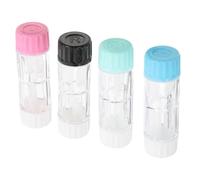 Générique 4Pièces Étui à Lentilles de Contact Rgp Boîte de Protection pour Stockage de Lentilles Couleurs Noir Vert Rose Compact Transparent