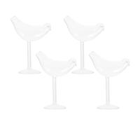 Générique 4pièces Set de Verres à Vin Verre Transparent Oiseau Gobelets à Cocktail Originaux pour Bar à Domicile et Fêtes