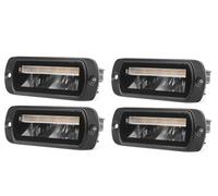 Générique 4x Phare de Travail Auxiliaire Encastré LED 12V 24V 17W Feu de Croisement/Feu de Jour DRL + Feu Flash Orange Stoboscopique E9 R10 R65 R112 pour Camion Poids Lourds Voiture 4x4 Agricoles