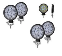 Générique 4x Phares de Travail Rond LED 12/24V 27W Feux Spot Blanc pour Voiture 4x4 Camion Remorque Bateau Tracteur