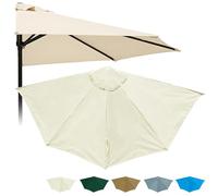 Générique 5 Baleines Dessus De Parapluie De Remplacement Demi-Rond pour Plage Piscine Cour Jardin, Ø 270 300cm Polyester Imperméable AntiUV Parasol Housse De Rechange pour Contre Un Mur(Beige,2.7m)