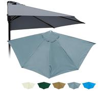 Générique 5 Baleines Dessus De Parapluie De Remplacement Demi-Rond pour Plage Piscine Cour Jardin, Ø 270 300cm Polyester Imperméable AntiUV Parasol Housse De Rechange pour Contre Un Mur(Grays,3m)