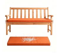 Générique 5 Cm Coussin De Banc D'Épaisseur Intérieur Extérieur Galette Déhoussable Lavable avec Dessous Antidérapant Coussin D'assise pour Bancs De Cuisine Et Bancs De Jardin,Orange,145x45cm