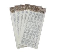 Générique 5 Feuille Alphabet Lettre A-Z Autocollants à Coller Strass Décor Verre Cadeau Scrapbooking - Argenté