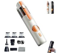 Générique 5-in-1 Smart Handheld Vacuum Cleaner Kit,Car Portable Dust Cleaner with 15kPa Strong Suction,Rechargeable Type-C Mini Cordless Vacuum Cleaner Inflatable Pump Function for Home,Sofa (White)