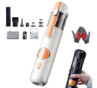 Générique 5-in-1 Smart Handheld Vacuum Cleaner Kit, Cordless Mini Vacuum with 15kPa Strong Suction, Rechargeable Type-C Portable Dust Cleaner, for Car, Home, Sofa, Inflatable Pump Function (White)