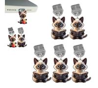 Générique 5 Pcs Cute Cat Shaped Phone Plug for Most iPhone & Type-C,Adorable 2D Flat Acrylic Charging Port Cover,Stylish Cat Shape Port Cap Protector Decoration (Style A, for Type-C)