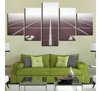Générique 5 Pcs Starting Line Vanishing into the Fog Impression sur Toile Image Abstraite Peintures Décoration Murale pour Chambre Maison Bain