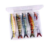 Générique 5 pièces appâts de pêche appâts 3D leurres de pêche artificiels Eau salée Plusieurs Sections appâts hameçons leurres de Poisson Multi Section