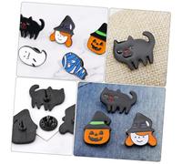 Générique 5 Pièces Broches Halloween Cartoon Alliage Accessoires de Costume Fantôme Citrouille Chat Enchanteresse Momie pour Fête