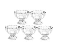 Générique 5 Pièces Coupes de Desserts Verre Transparent de Élégants pour Glaces Fruits Puddings Vaisselle Réutilisable pour Fêtes Réunions