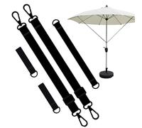 Générique 5 Pièces Fixation pour Parasol Déporté, Anti Vent pour Grands Parasols En Porte À Faux, Kit Fixation Sangles Sécurité Contre Le Vent, Bande Fixe Réglable Résistante Aux Intempéries