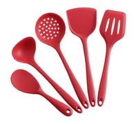Générique 5 Pièces Kit D'ustensiles Cuisine en Silicone Rouge Multi-fonction pour Protéger Poêle Antiadhésive Cuillères Résistantes la Chaleur et Spatule Pratique