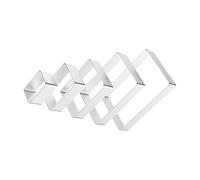 Générique 5 Pièces Moules Rectangulaires en Acier Inoxydable pour Gâteaux et Fondant Usage Culinaire Polyvalent et Nettoyage Simple