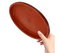 Générique 5 Pièces Plateau Ovale pour Pot de Fleur Plastique Rouge, Résistant la Déformation, Empêche Les Éclaboussures de Terre Taches d'eau
