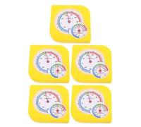 Générique 5 Pièces Thermomètre Hygromètre Analogique avec Support de Table et Lecture Facile Jaune en Plastique pour Usage Intérieur et Extérieur pour Maison et Jardin