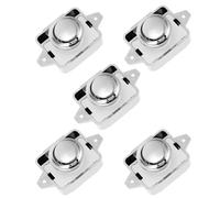 Générique 5 Pièces Verrou de Porte à Bouton Poussoir pour Meubles D'armoire en Alliage de Zinc et Abs, Capacité de Charge Élevée, Design Simple Argenté pour Camping-car et Caravane