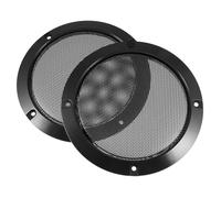 Générique 5 Pouces Filet de Haut-Parleur en Plastique et Fer 2 Pièces | Grille de Remplacement Noire, Protection Anti-collision, pour Caisson de Basses et Enceinte Audio