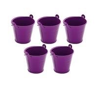Générique 5 Seaux en Métal Galvanisé, Récipients à Glaçons, Contenants pour Loisirs Créatifs avec Poignées, Décoration Intérieure, Portables, Durables, Vases Dé, Violet