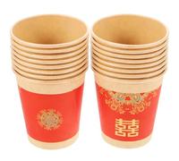 Générique 50 Gobelets en Papier Épais pour Mariage, Jetables et Légers, Décorés de Motifs Traditionnels Chinois, pour Cérémonie de Mariage et Fête