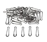 Générique 50 Pièces Agrafe Rapide Pêche Crochet Autochangement Clip Appât Pivotant Lien Hameçon Montage Facile en Fer Adapté Pêche Eau Douce Mer, Noir, 29mm