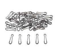 Générique 50 Pièces Agrafe Rapide Pêche Crochet Autochangement Clip Appât Pivotant Lien Hameçon Montage Facile en Fer Adapté Pêche Eau Douce Mer, Noir, 20mm